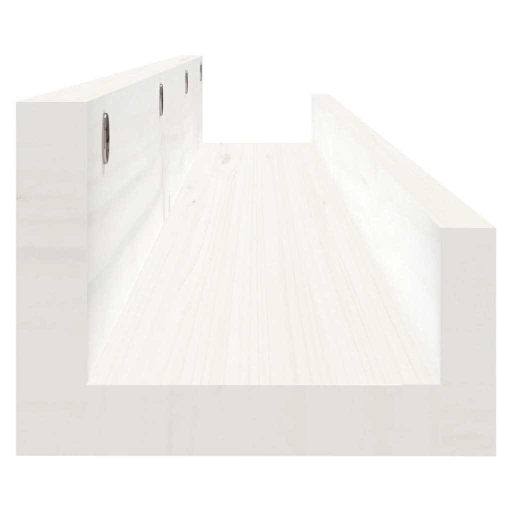 Wall Shelves 2 pcs White 110x12x9 cm Solid Wood Pine