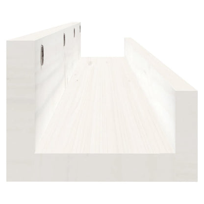 Wall Shelves 2 pcs White 110x12x9 cm Solid Wood Pine
