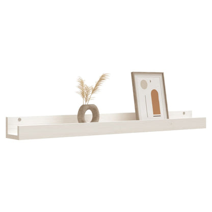 Wall Shelves 2 pcs White 110x12x9 cm Solid Wood Pine