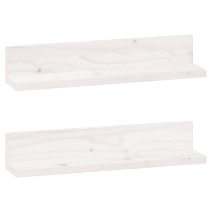 Wall Shelves 2 pcs White 50x11x9 cm Solid Wood Pine