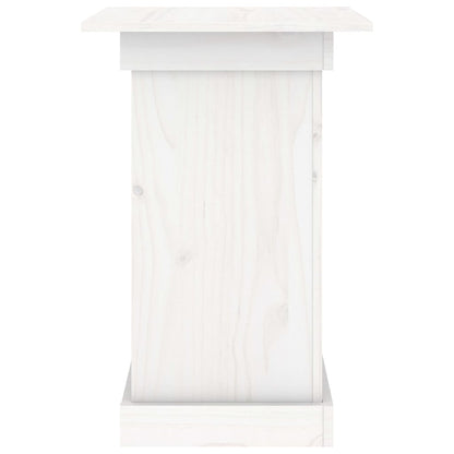 Flower Stand White 40x40x60 cm Solid Wood Pine