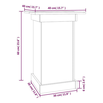Flower Stand White 40x40x60 cm Solid Wood Pine