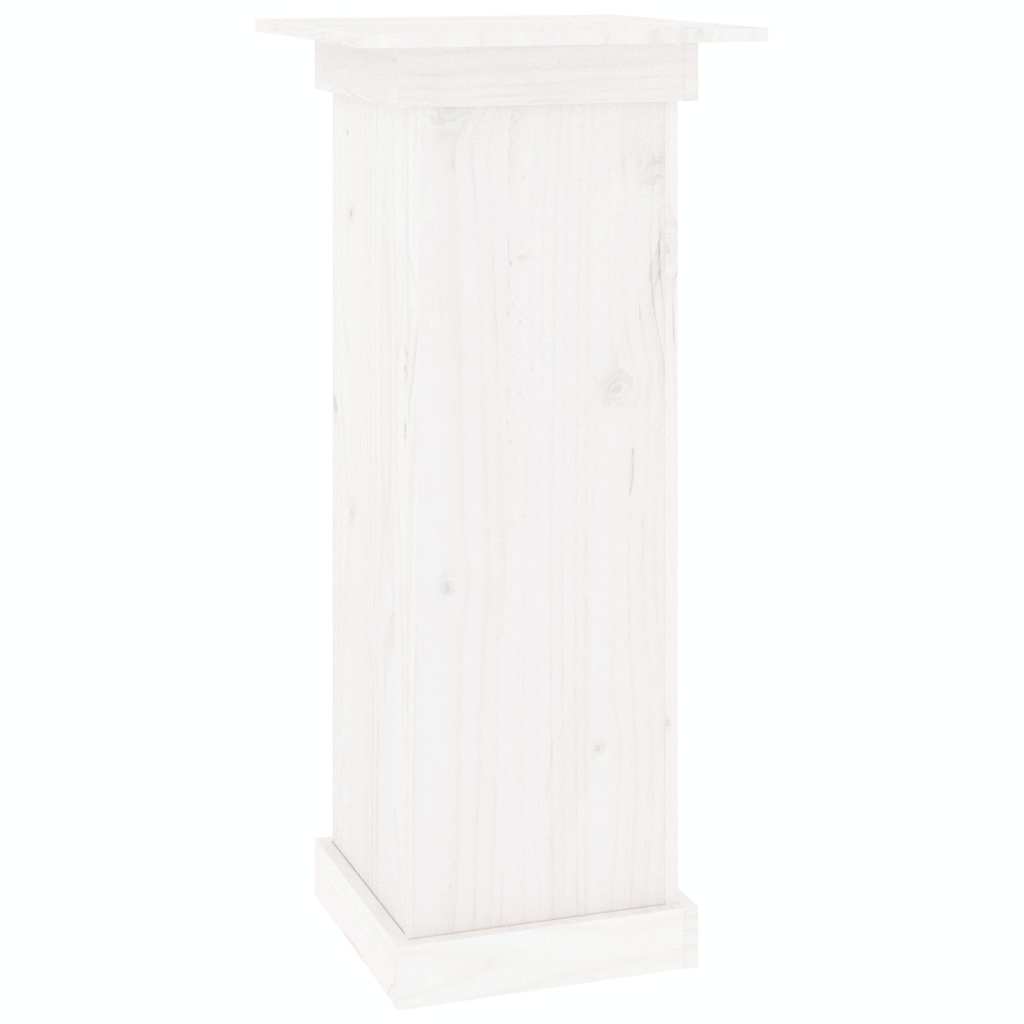 Flower Stand White 40x40x90 cm Solid Wood Pine