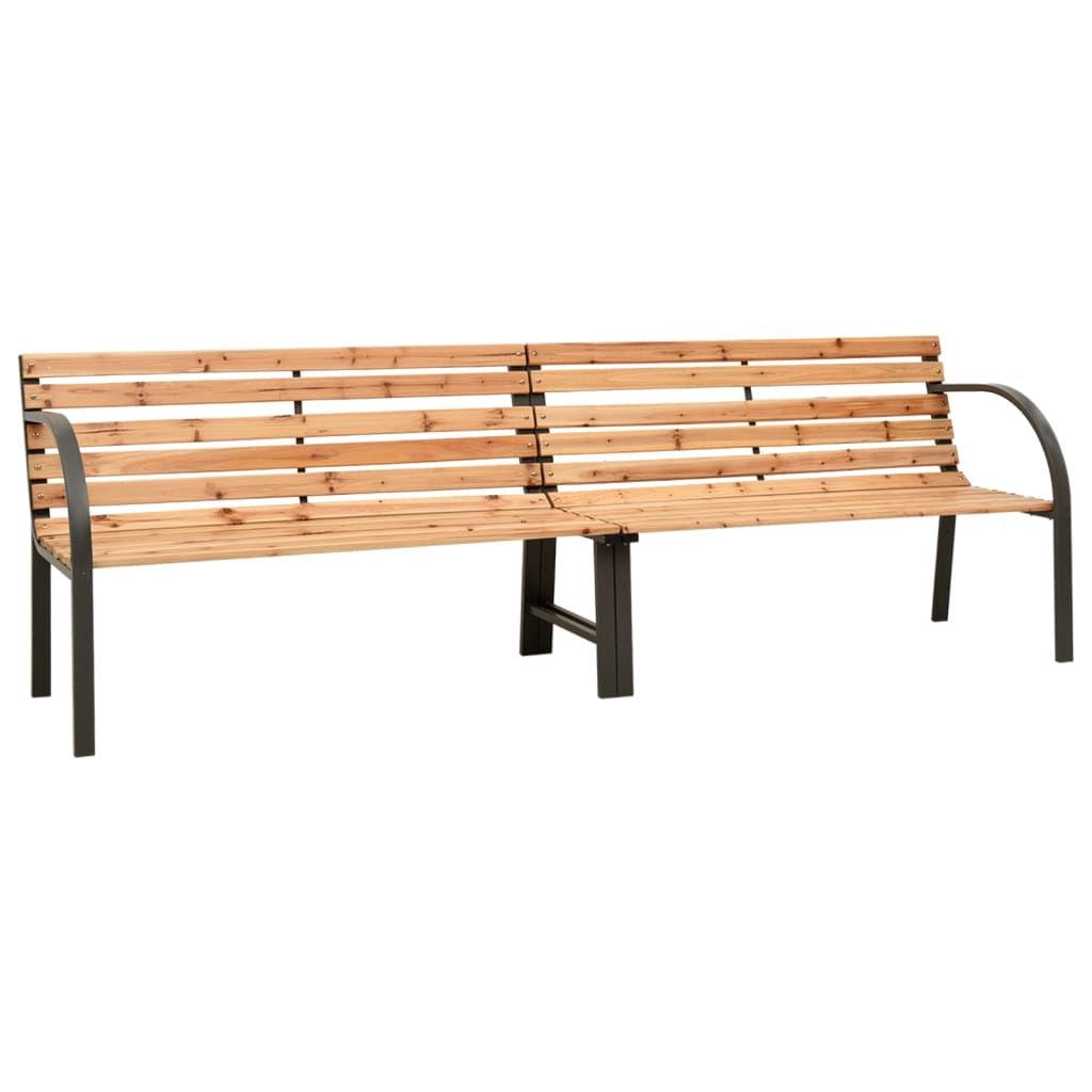Twin Garden Bench 225 cm Solid Wood Fir
