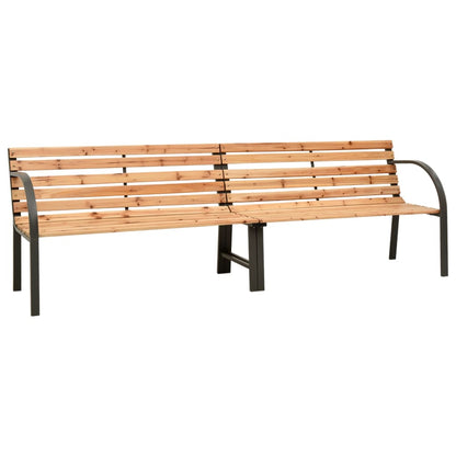 Twin Garden Bench 225 cm Solid Wood Fir