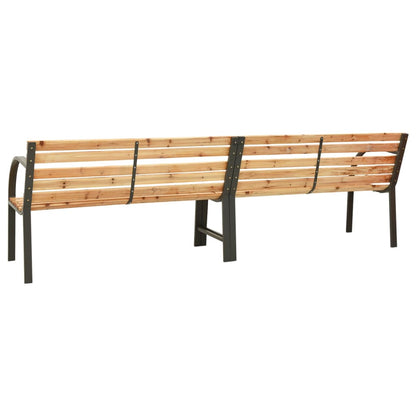 Twin Garden Bench 225 cm Solid Wood Fir