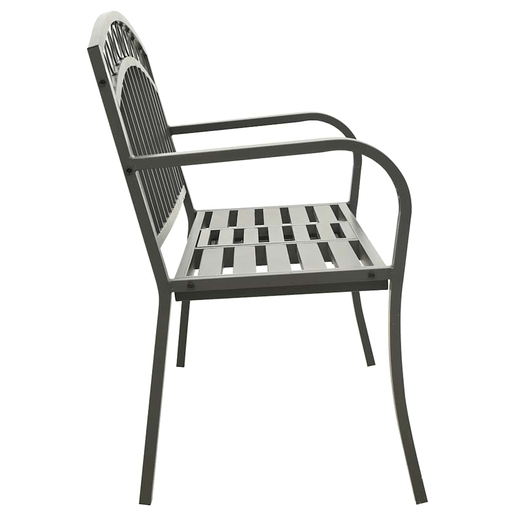 Garden Bench with Table Grey 120 cm Steel