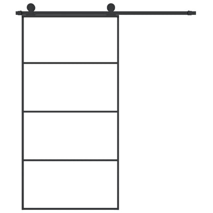 Sliding Door with Hardware Set 102,5x205 cm ESG Glass&Aluminium
