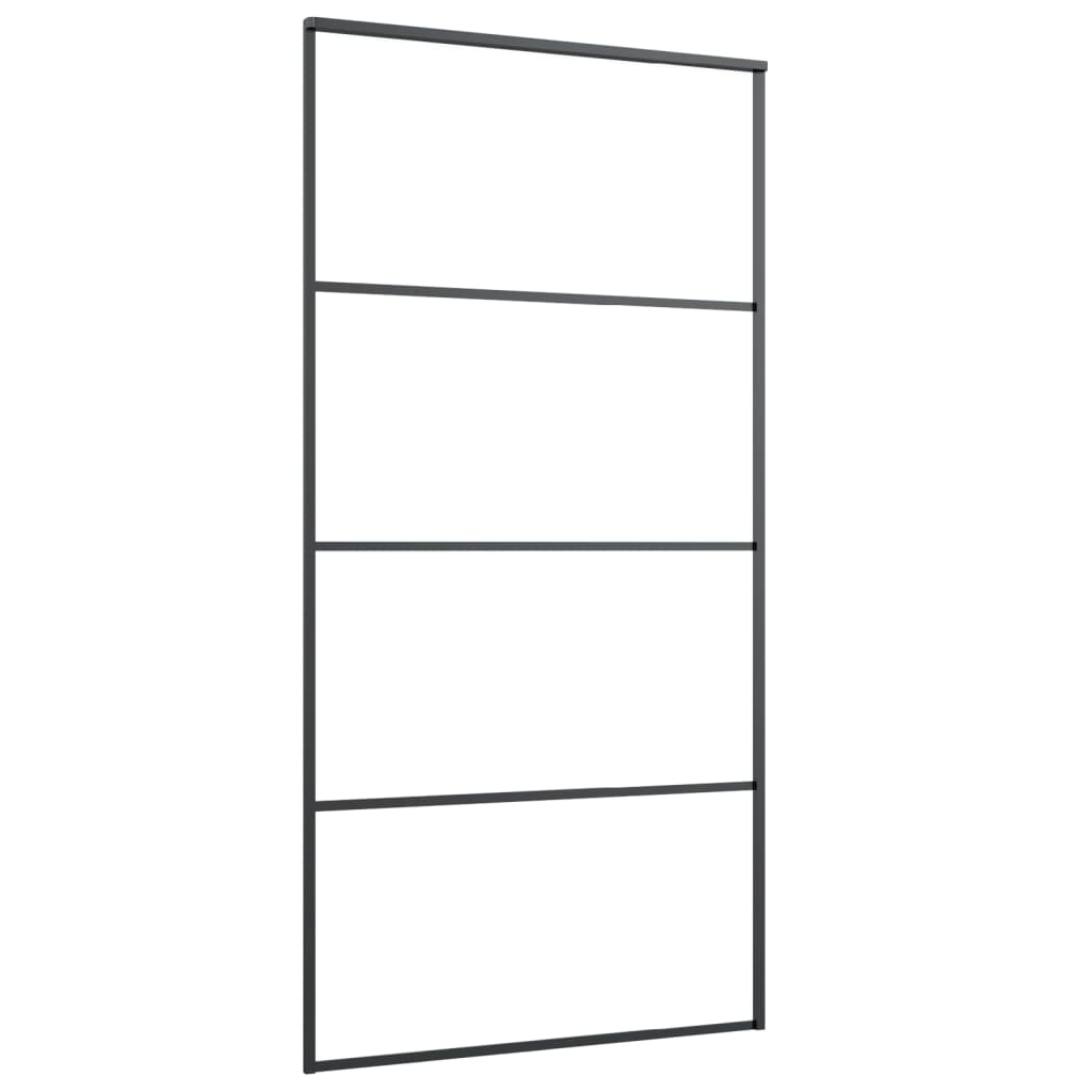 Sliding Door with Hardware Set 102,5x205 cm ESG Glass&Aluminium