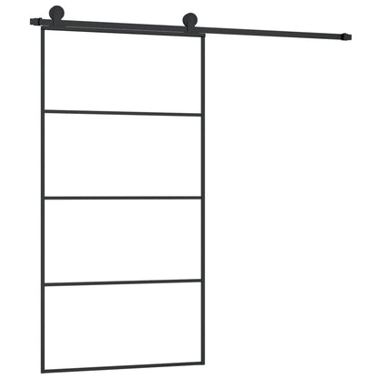 Sliding Door with Hardware Set 102,5x205 cm ESG Glass&Aluminium