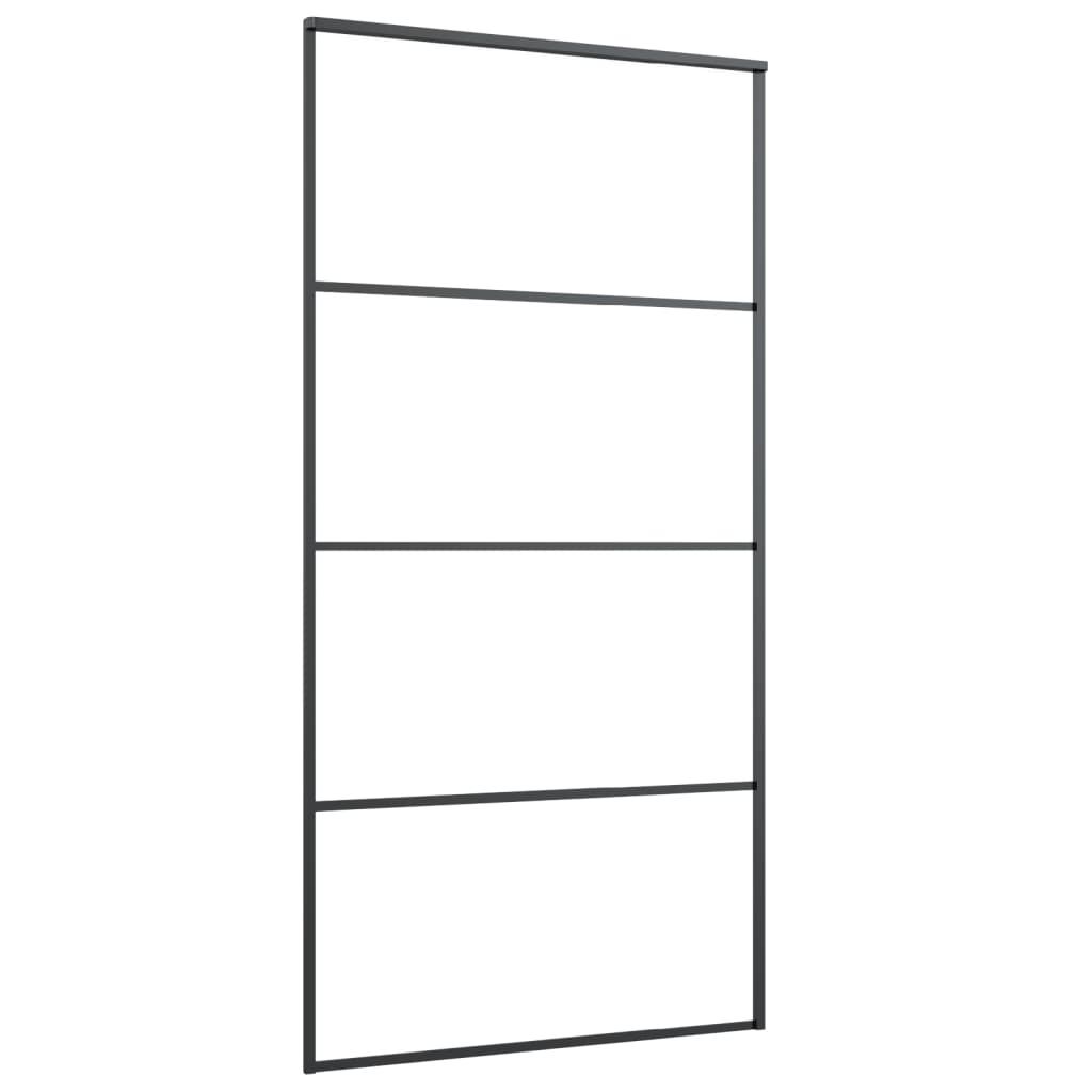 Sliding Door with Hardware Set 102,5x205 cm ESG Glass&Aluminium