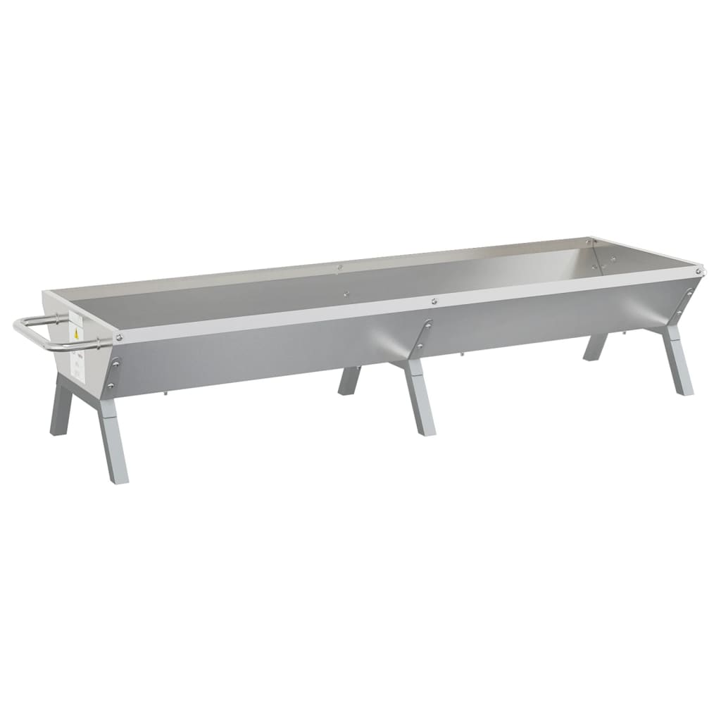 BBQ Tray Silver 158x42x31 cm Stainless Steel