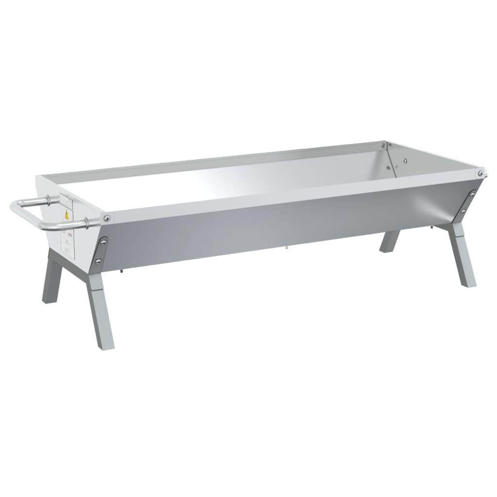 BBQ Tray Silver 118x42x30.5 cm Stainless Steel
