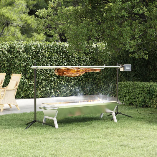 BBQ Tray Silver 118x42x30.5 cm Stainless Steel