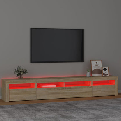 TV Cabinet with LED Lights Sonoma Oak 240x35x40 cm