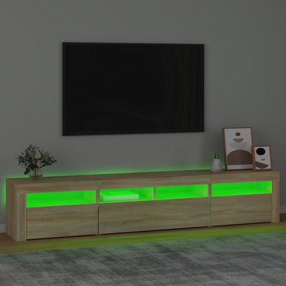 TV Cabinet with LED Lights Sonoma Oak 210x35x40 cm