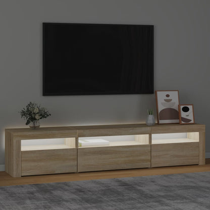 TV Cabinet with LED Lights Sonoma Oak 195x35x40 cm