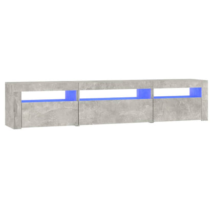 TV Cabinet with LED Lights Concrete Grey 195x35x40 cm
