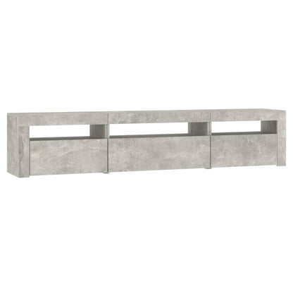TV Cabinet with LED Lights Concrete Grey 195x35x40 cm