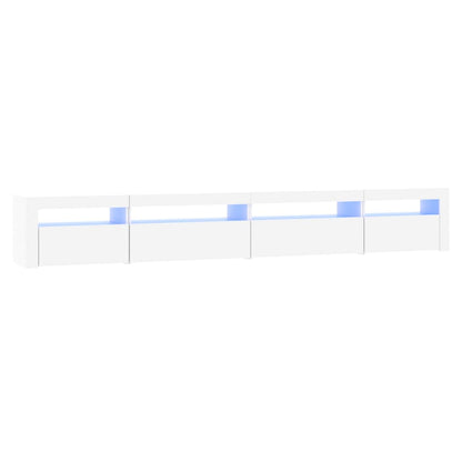 TV Cabinet with LED Lights White 270x35x40 cm