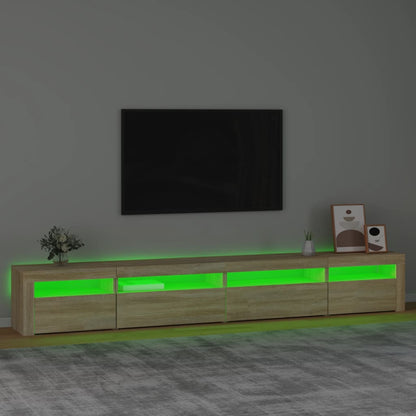 TV Cabinet with LED Lights Sonoma Oak 270x35x40 cm