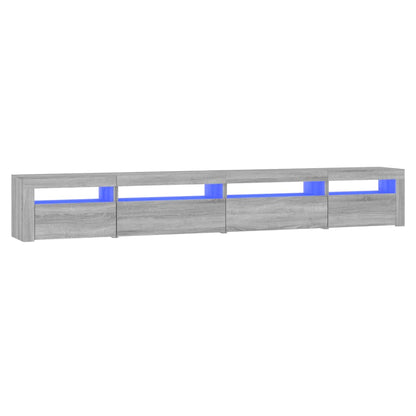 TV Cabinet with LED Lights Grey Sonoma 270x35x40 cm