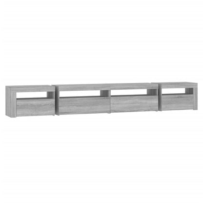TV Cabinet with LED Lights Grey Sonoma 270x35x40 cm