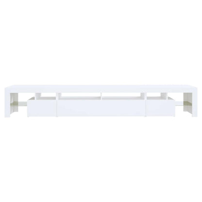 TV Cabinet with LED Lights White 260x36.5x40 cm