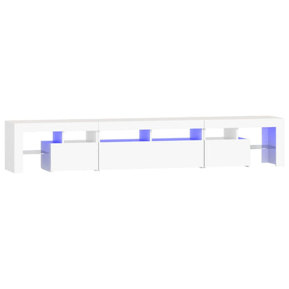 TV Cabinet with LED Lights White 230x36,5x40 cm