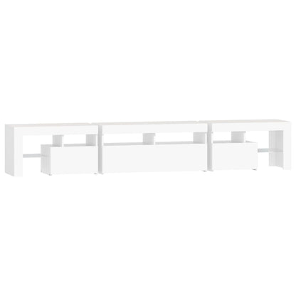 TV Cabinet with LED Lights White 230x36,5x40 cm
