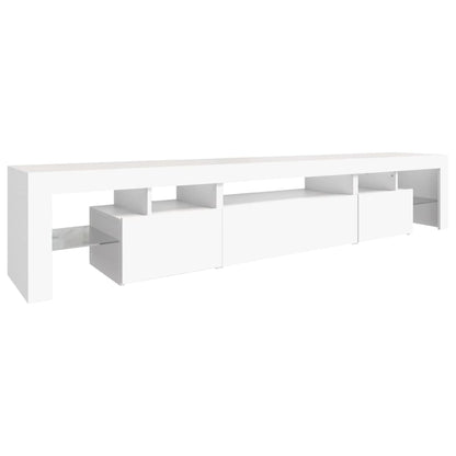 TV Cabinet with LED Lights White 215x36,5x40 cm