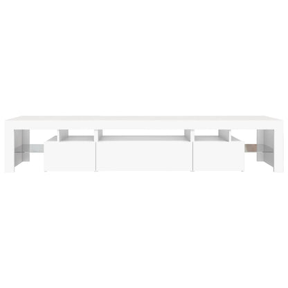 TV Cabinet with LED Lights White 215x36,5x40 cm