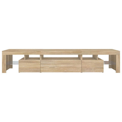 TV Cabinet with LED Lights Sonoma Oak 215x36.5x40 cm