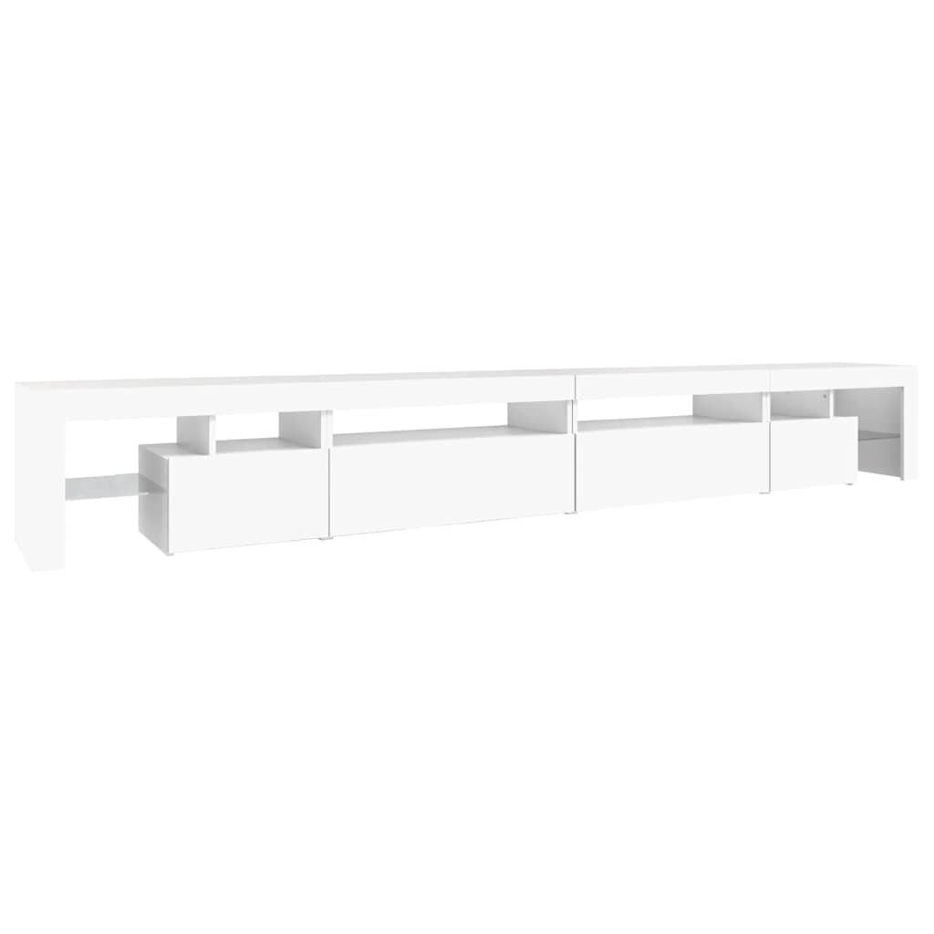 TV Cabinet with LED Lights White 290x36.5x40 cm