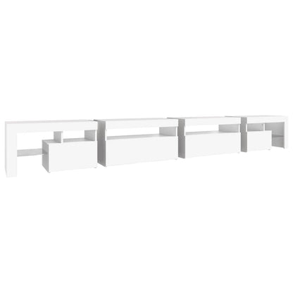 TV Cabinet with LED Lights White 290x36.5x40 cm