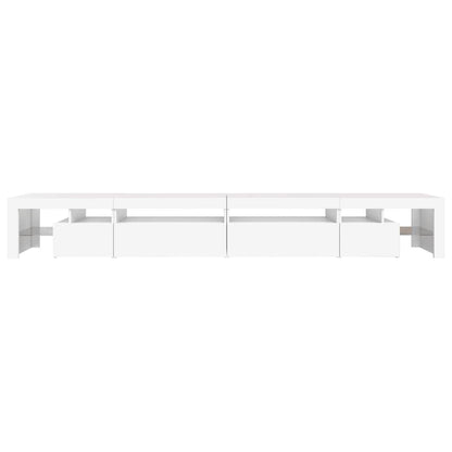 TV Cabinet with LED Lights White 290x36.5x40 cm