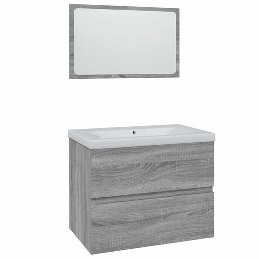 Bathroom Furniture Set Grey Sonoma Engineered Wood