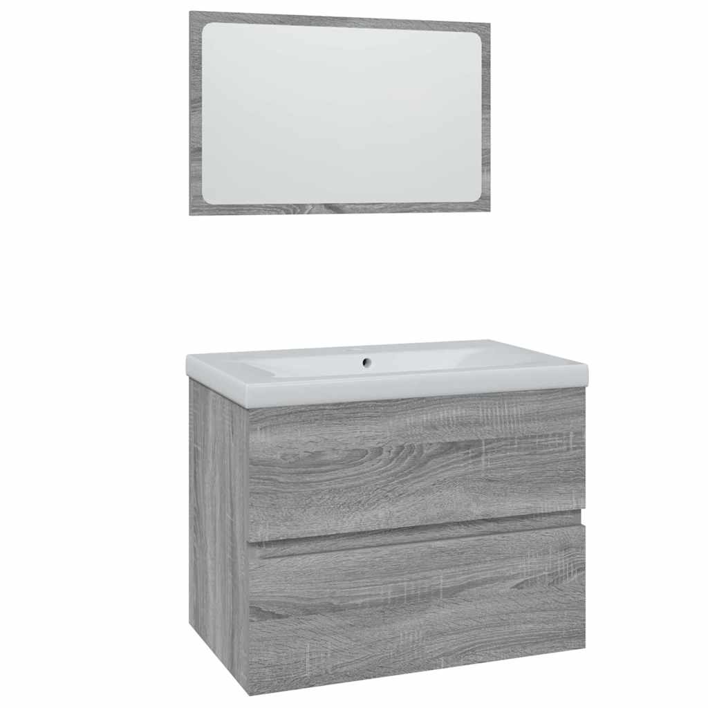 Bathroom Furniture Set Grey Sonoma Engineered Wood