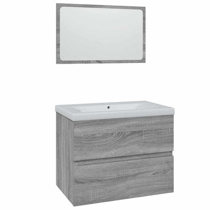 Bathroom Furniture Set Grey Sonoma Engineered Wood