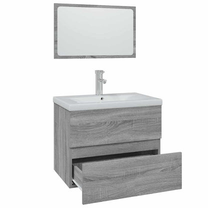 Bathroom Furniture Set Grey Sonoma Engineered Wood