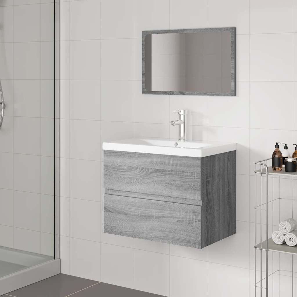 Bathroom Furniture Set Grey Sonoma Engineered Wood