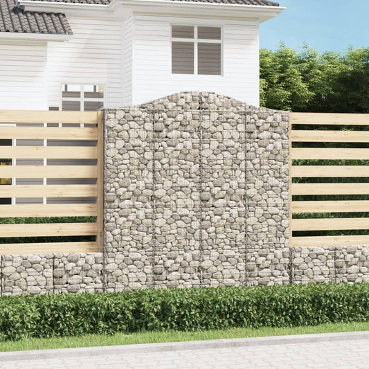 Arched Gabion Basket 200x30x220/240 cm Galvanised Iron