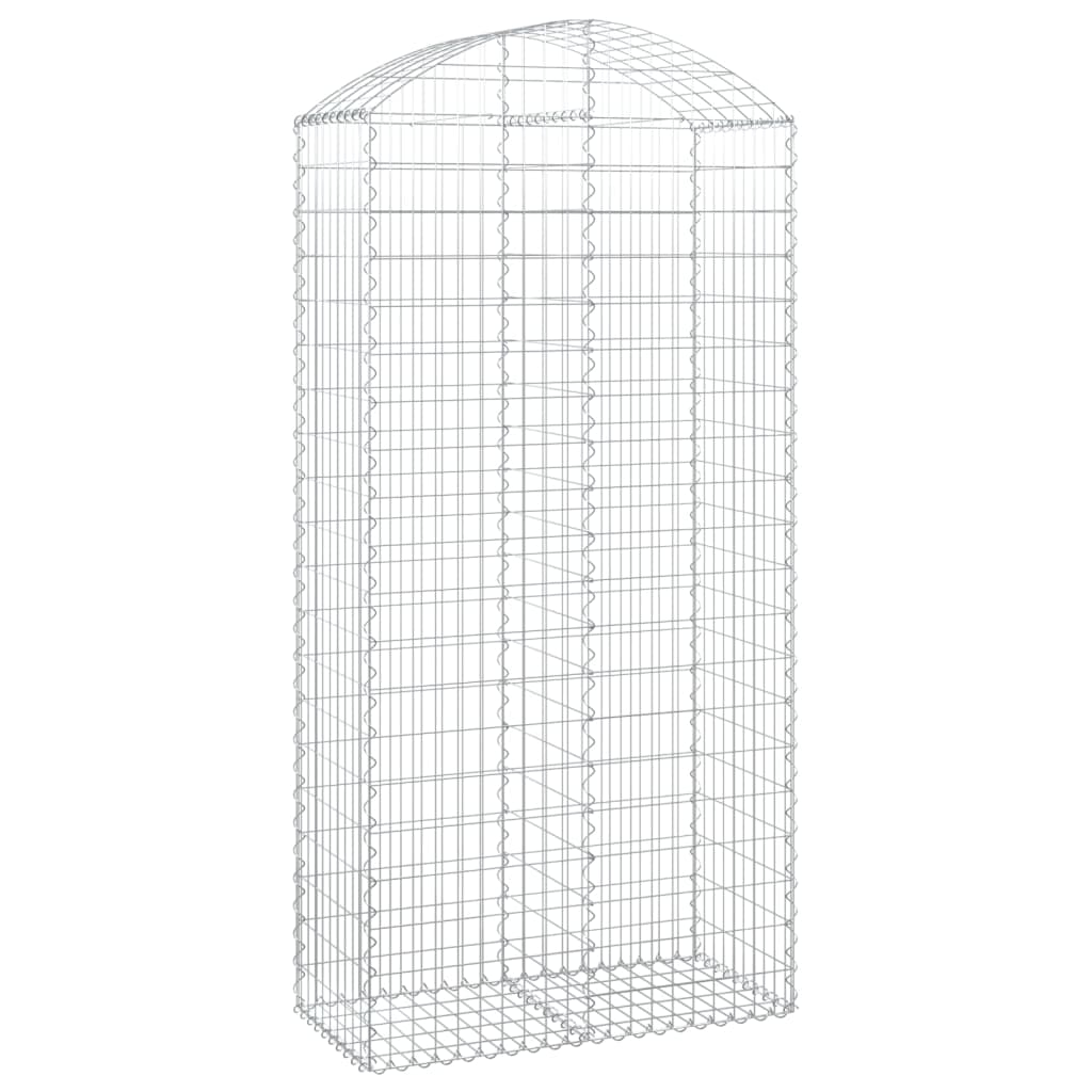 Arched Gabion Basket 100x50x200/220 cm Galvanised Iron