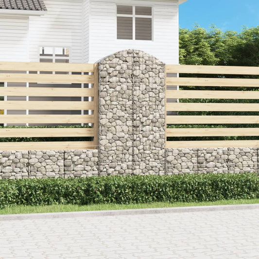 Arched Gabion Basket 100x50x200/220 cm Galvanised Iron
