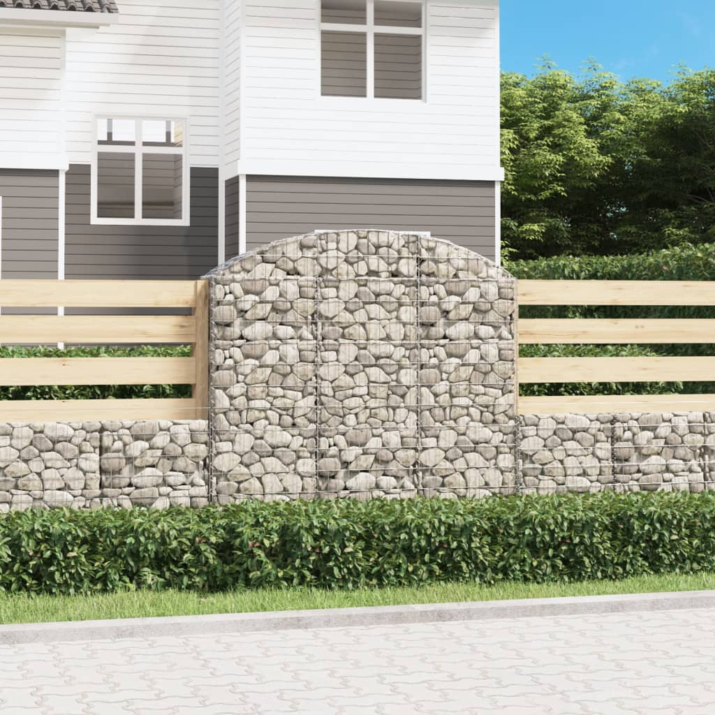 Arched Gabion Basket 150x30x140/160 cm Galvanised Iron