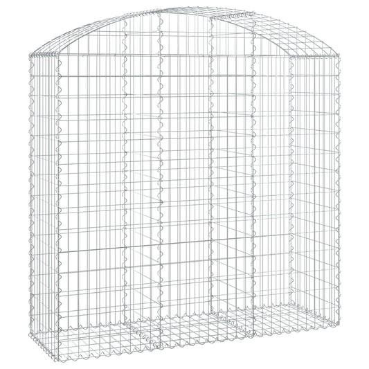 Arched Gabion Basket 150x50x140/160 cm Galvanised Iron
