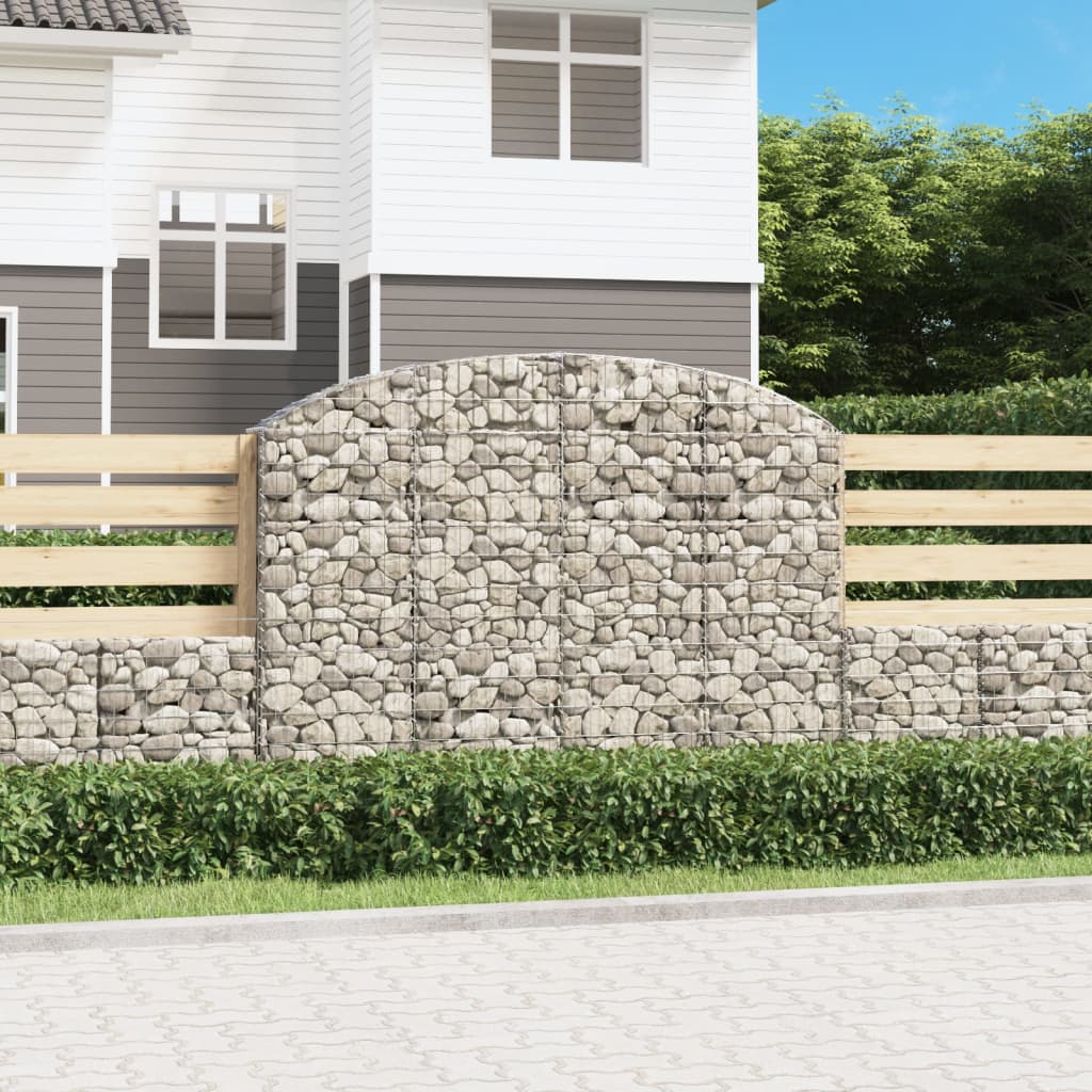 Arched Gabion Basket 200x30x140/160 cm Galvanised Iron