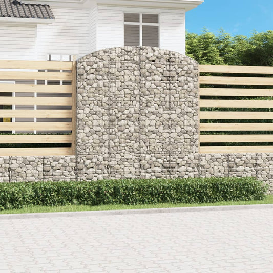 Arched Gabion Basket 200x50x220/240 cm Galvanised Iron