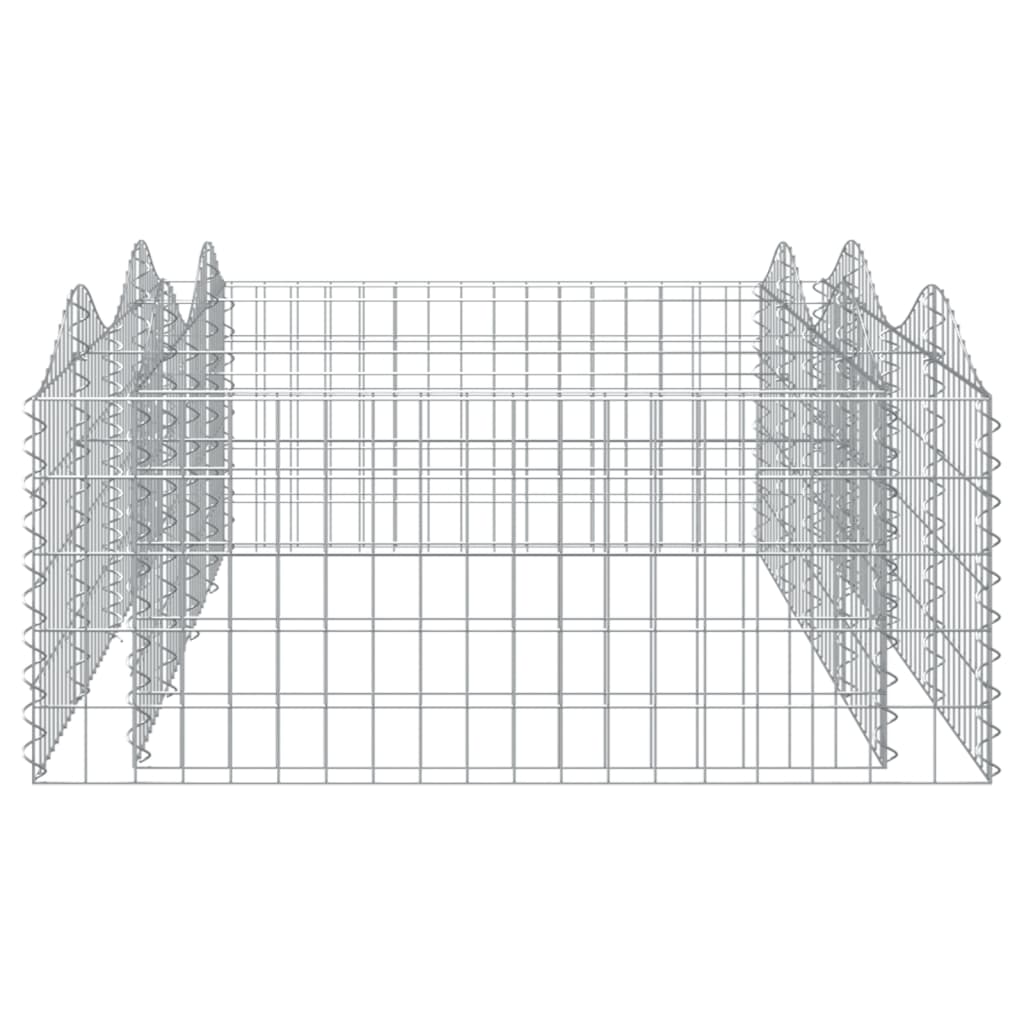 Arched Gabion Raised Bed 200x100x50 cm Galvanised Iron