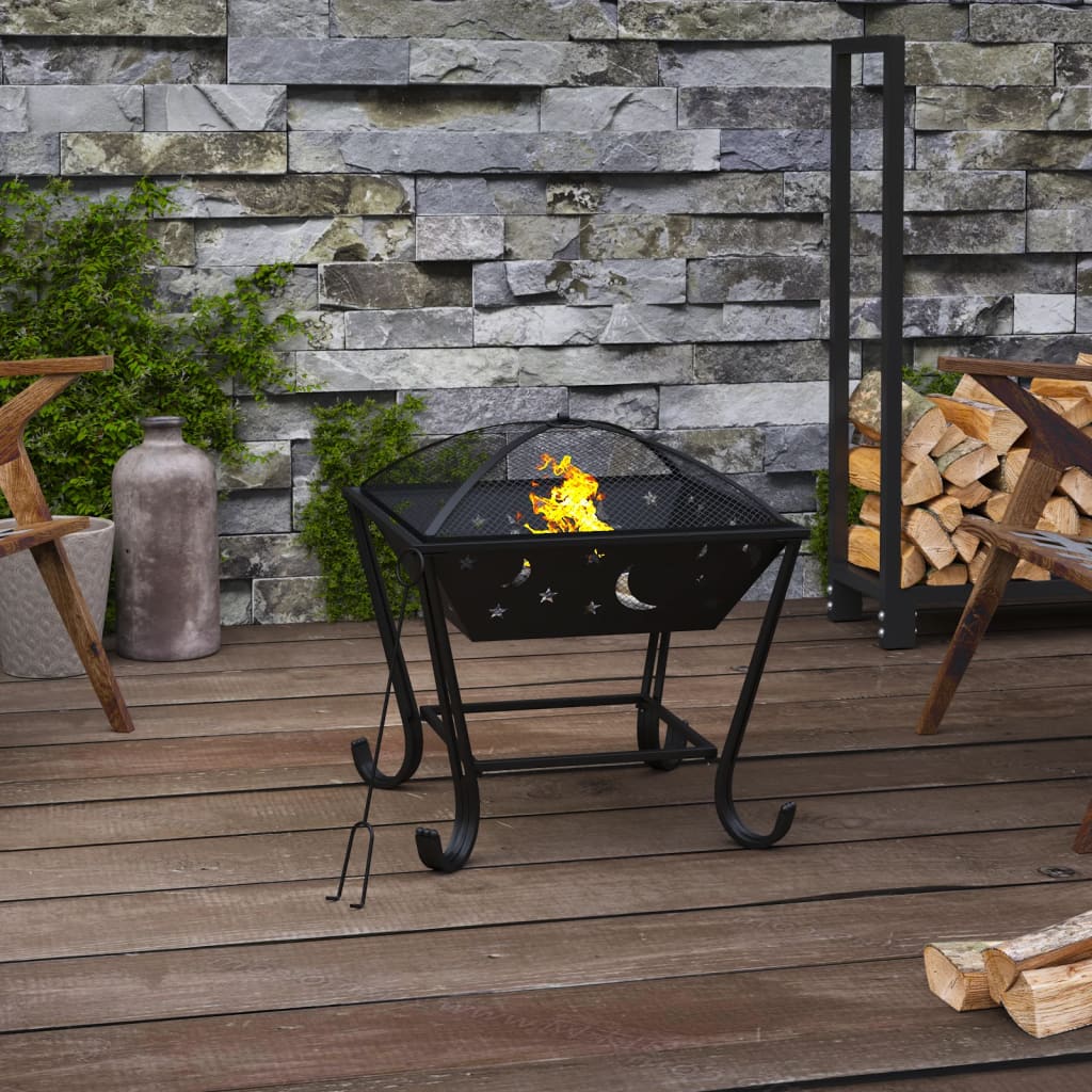 Fire Pit with Poker 50 cm XXL Steel